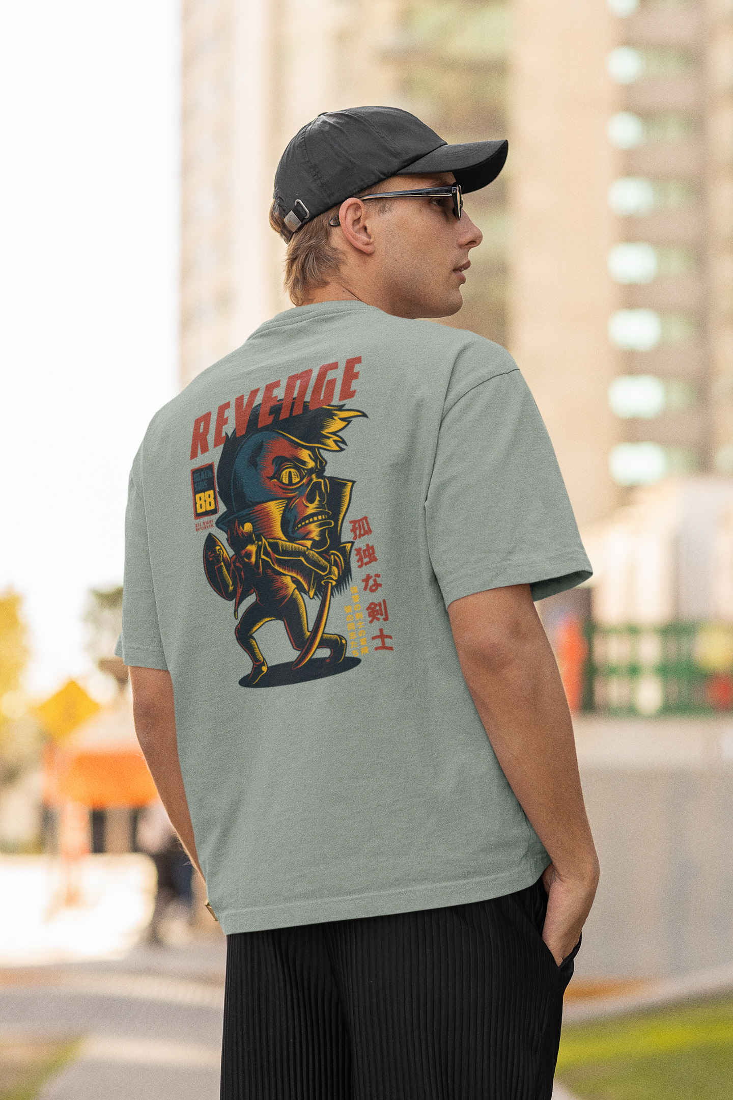 REVENGE RUJUBK Warrior Streetwear Backprint - Freestyler Bio Oversized Unisex T-Shirt Erwachsenen SH