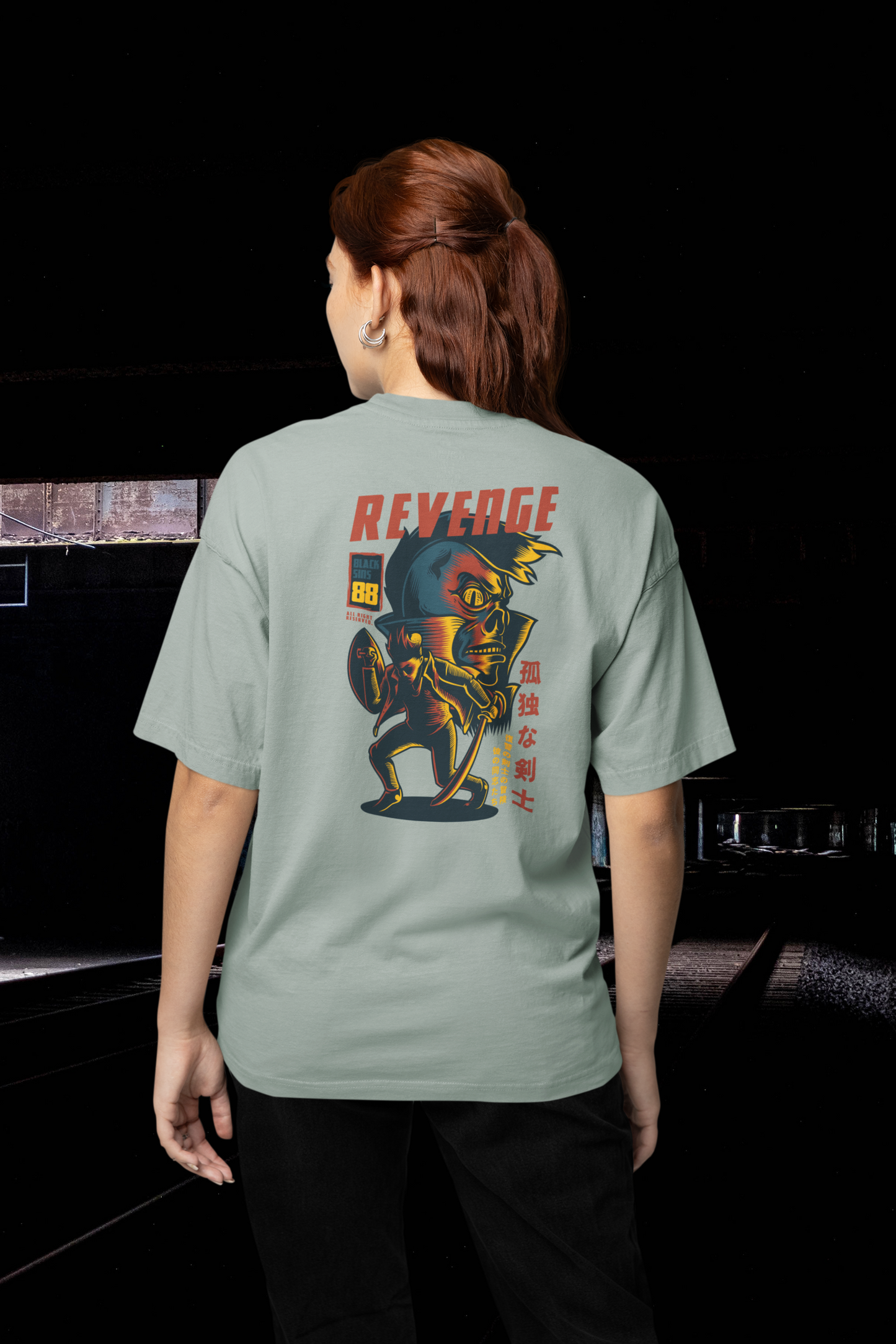 REVENGE RUJUBK Warrior Streetwear Backprint - Freestyler Bio Oversized Unisex T-Shirt Erwachsenen SH