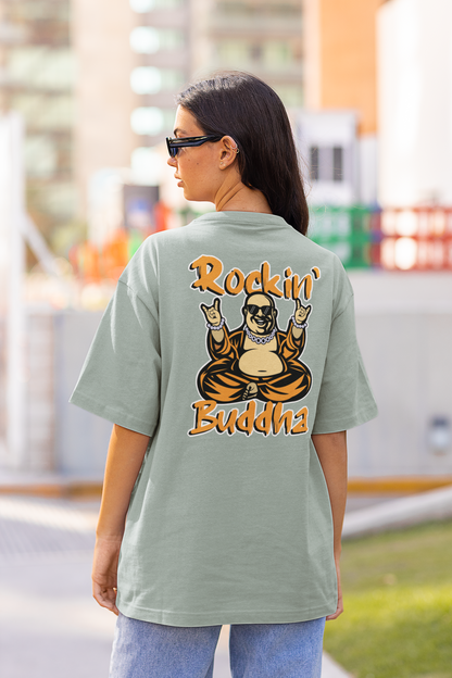 ROCKIN BUDDAH Streetwear Backprint - Freestyler Bio Oversized Unisex T-Shirt Erwachsenen SH