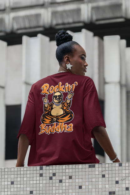 ROCKIN BUDDAH Streetwear Backprint - Freestyler Bio Oversized Unisex T-Shirt Erwachsenen SH