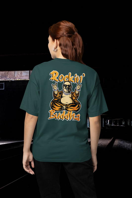ROCKIN BUDDAH Streetwear Backprint - Freestyler Bio Oversized Unisex T-Shirt Erwachsenen SH