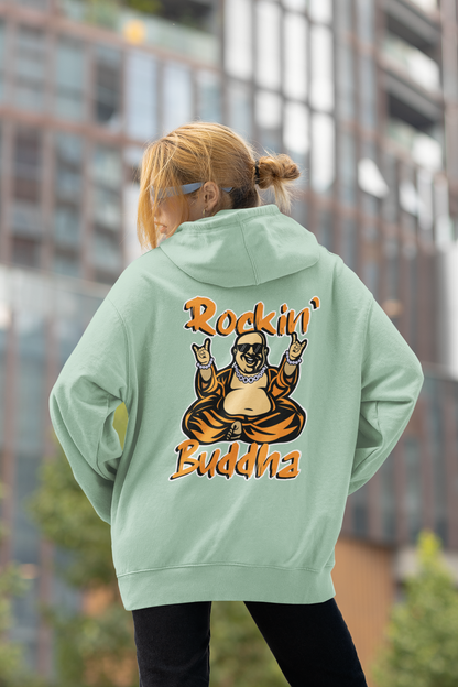 Sudadera unisex extragrande orgánica Slammer con estampado de ropa de calle ROCKIN BUDDHA para adultos SH - Sudadera unisex extragrande orgánica 2.0
