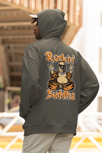 Sudadera unisex extragrande orgánica Slammer con estampado de ropa de calle ROCKIN BUDDHA para adultos SH - Sudadera unisex extragrande orgánica 2.0