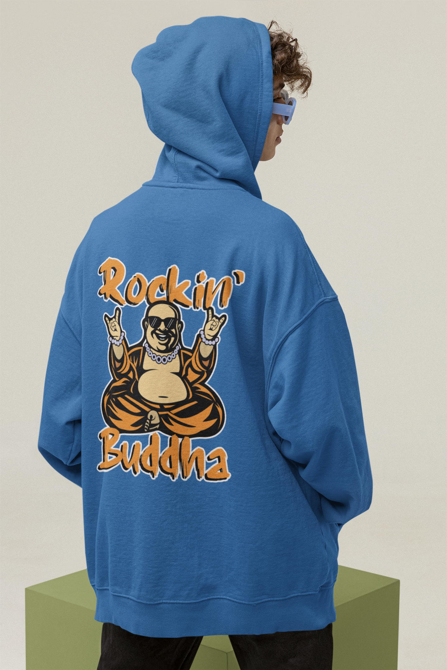 Sudadera unisex extragrande orgánica Slammer con estampado de ropa de calle ROCKIN BUDDHA para adultos SH - Sudadera unisex extragrande orgánica 2.0