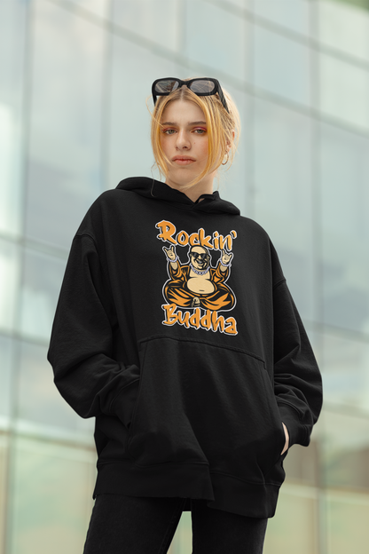 Sudadera unisex extragrande orgánica Slammer con estampado frontal de ROCKIN BUDDHA para adultos SH - Sudadera unisex extragrande orgánica 2.0
