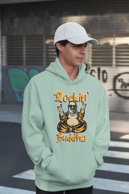 Sudadera unisex extragrande orgánica Slammer con estampado frontal de ROCKIN BUDDHA para adultos SH - Sudadera unisex extragrande orgánica 2.0