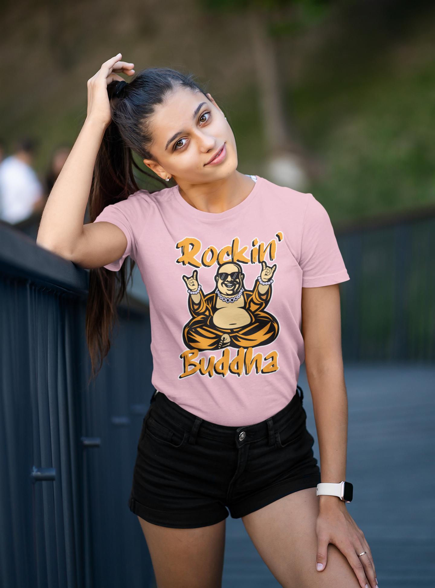 ROCKIN BUDDHA Streetwear Frontside - Creator Unisex T-Shirt Erwachsenen SH