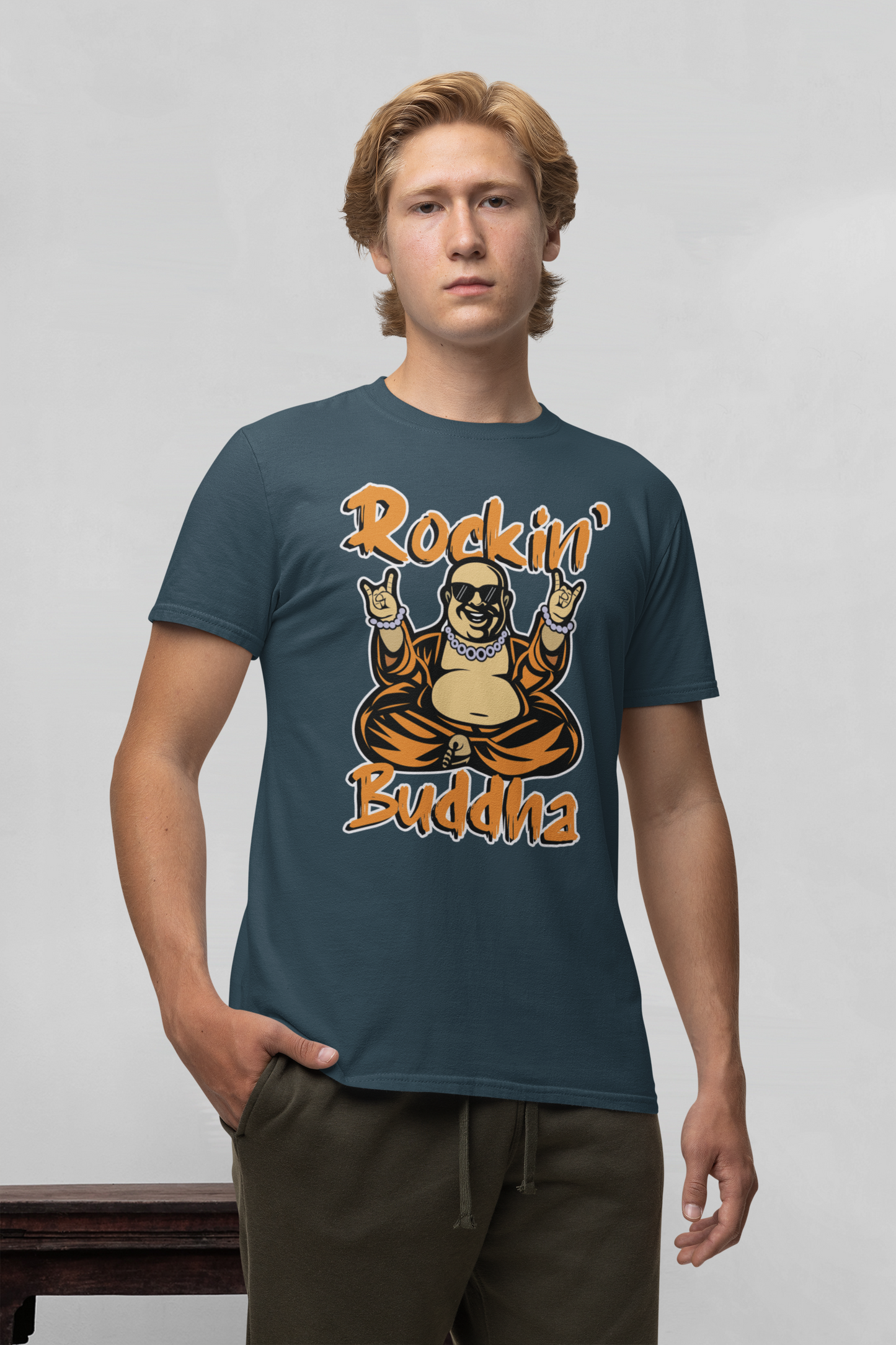 ROCKIN BUDDHA Streetwear Frontside - Creator Unisex T-Shirt Erwachsenen SH