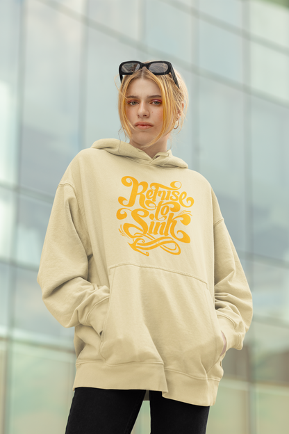 Refuse to Sinh Frontside Streetwear - Sudadera con capucha unisex extragrande orgánica Slammer para adultos SH - Sudadera con capucha unisex extragrande orgánica 2.0