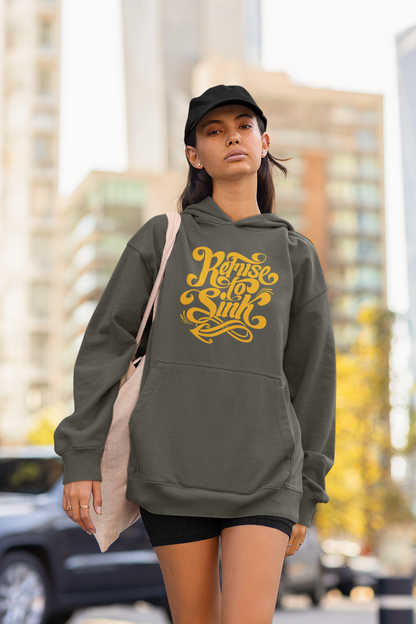 Refuse to Sinh Frontside Streetwear - Sudadera con capucha unisex extragrande orgánica Slammer para adultos SH - Sudadera con capucha unisex extragrande orgánica 2.0