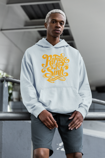 Refuse to Sinh Frontside Streetwear - Sudadera con capucha unisex extragrande orgánica Slammer para adultos SH - Sudadera con capucha unisex extragrande orgánica 2.0