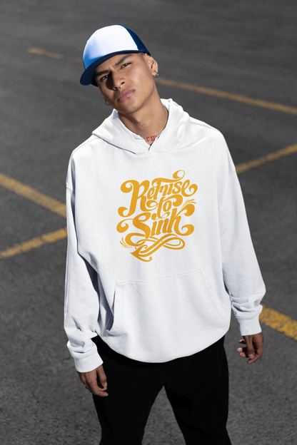 Refuse to Sinh Frontside Streetwear - Sudadera con capucha unisex extragrande orgánica Slammer para adultos SH - Sudadera con capucha unisex extragrande orgánica 2.0