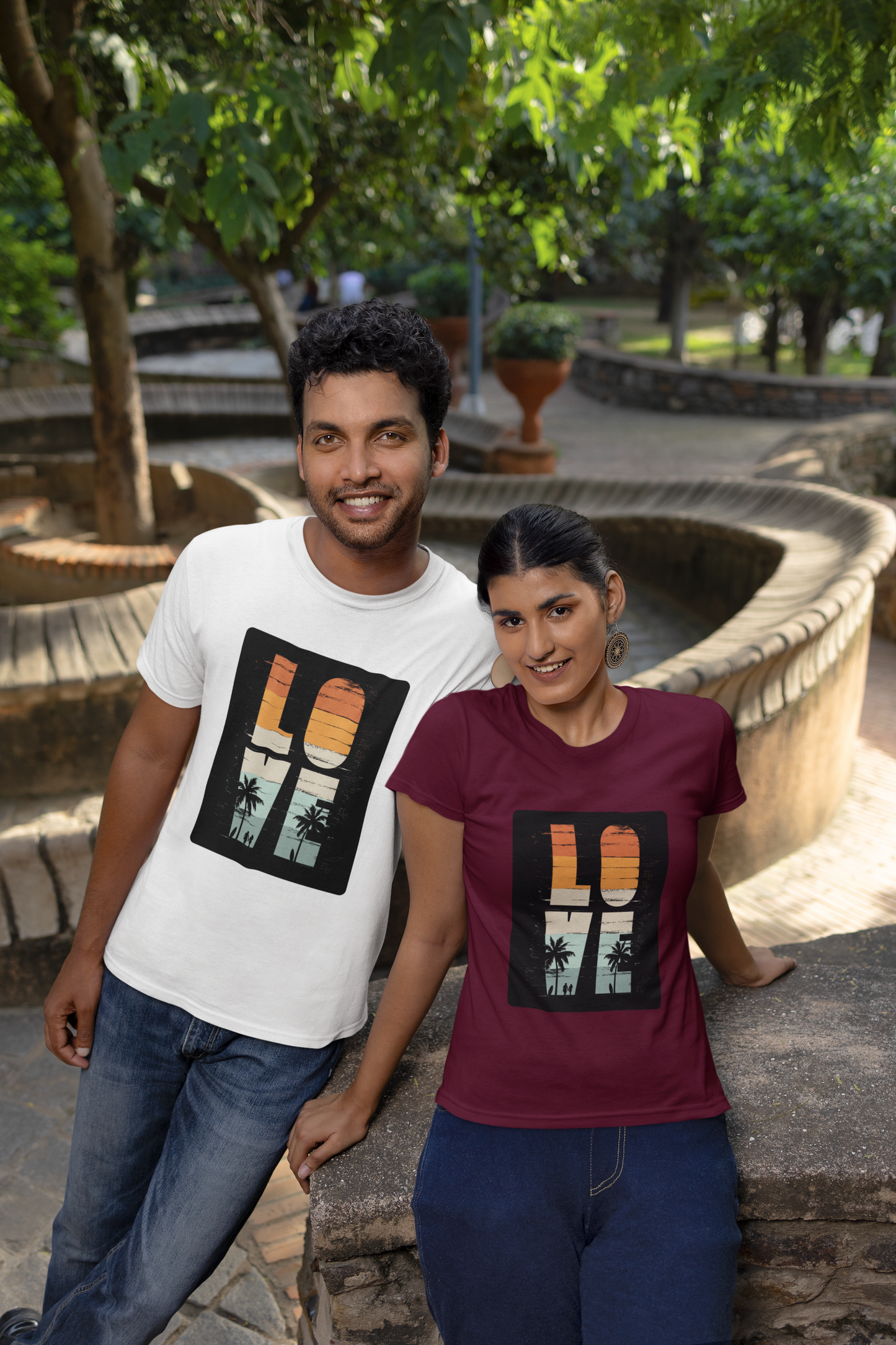 Retro Love Surfer Front - Unisex Erwachsenen Bio Baumwolle Kurzarm Shirt Creator T-Shirt 2.0 ST/ST SH