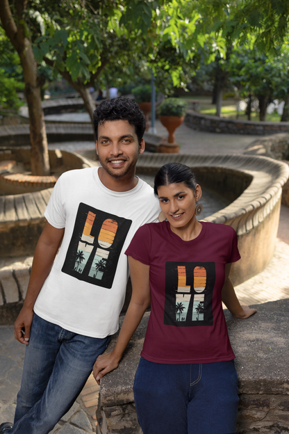 Retro Love Surfer Front - Unisex Erwachsenen Bio Baumwolle Kurzarm Shirt Creator T-Shirt 2.0 ST/ST SH