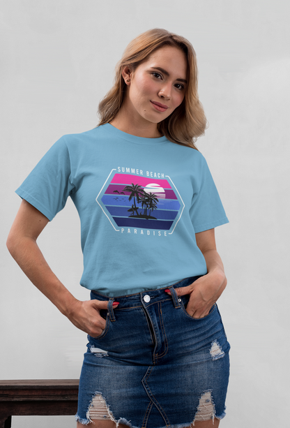 Retro Surfer Sunset Front - Unisex Erwachsenen Bio Baumwolle Kurzarm Shirt Creator T-Shirt 2.0 ST/ST SH