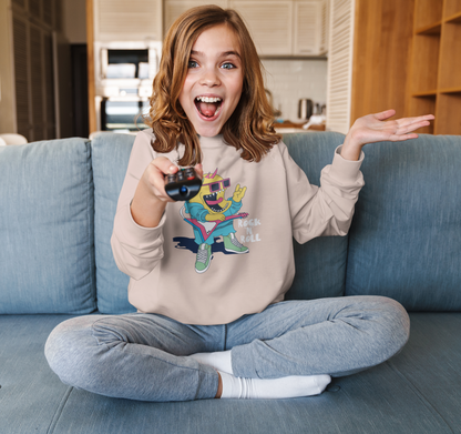 Rock N Roll Monster Kinder Pullover Sweatshirt Bio Baumwolle Hochwertig Langlebig - Mini Changer Sweatshirt 2 ST/ST SH