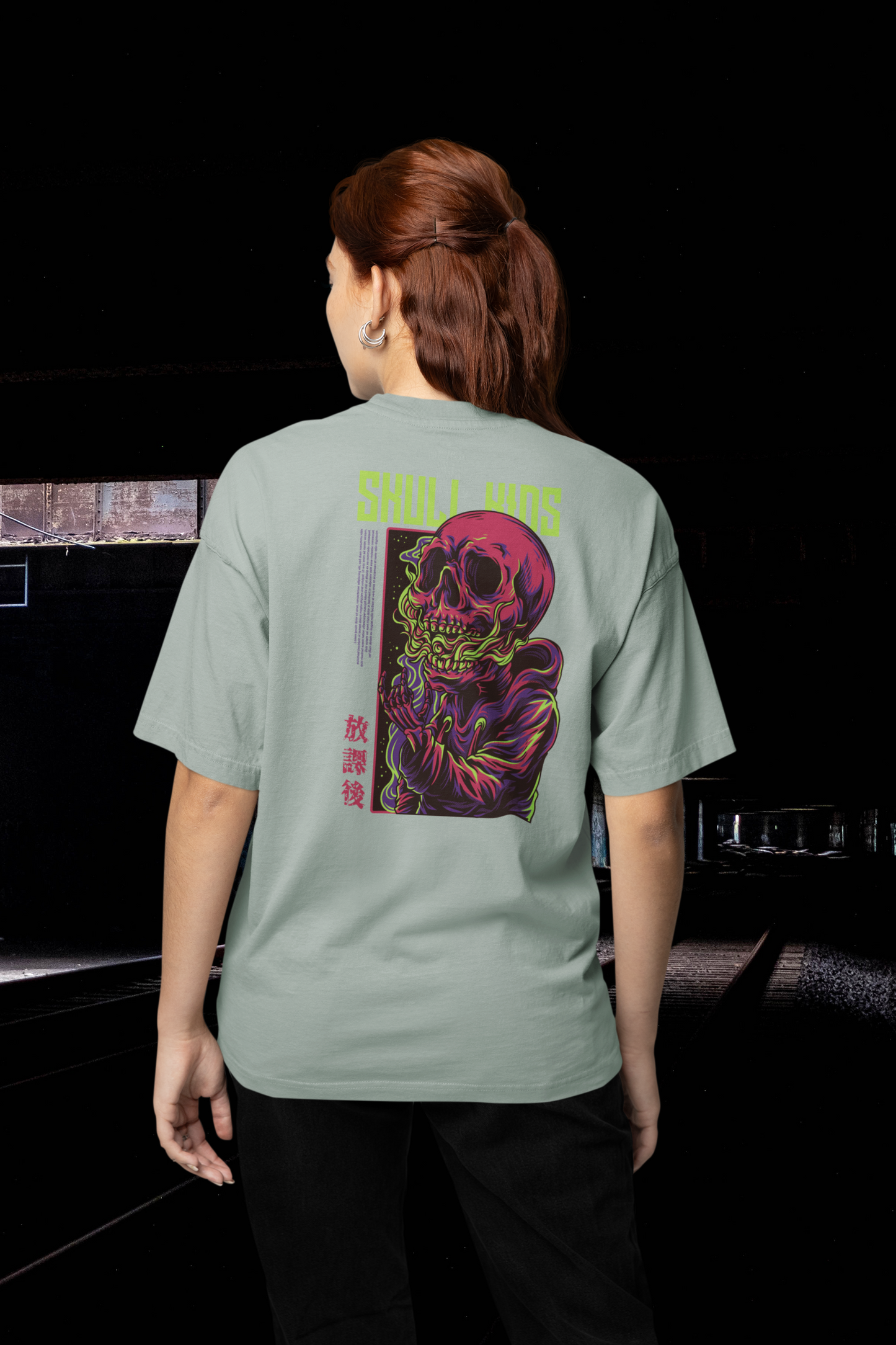 SKULL KIDS Warrior Streetwear Backprint - Freestyler Bio Oversized T-Shirt Erwachsenen SH