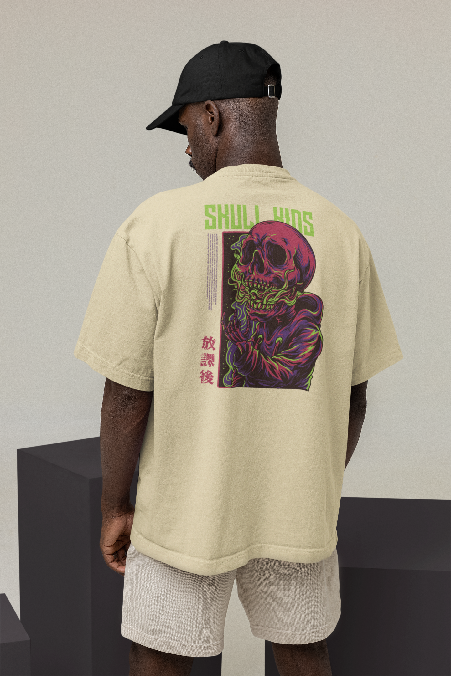 SKULL KIDS Warrior Streetwear Backprint - Freestyler Bio Oversized T-Shirt Erwachsenen SH