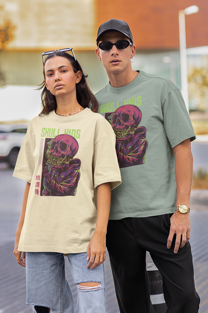 SKULL KIDS Warrior Streetwear Frontprint - Freestyler Bio Oversized T-Shirt Erwachsenen SH