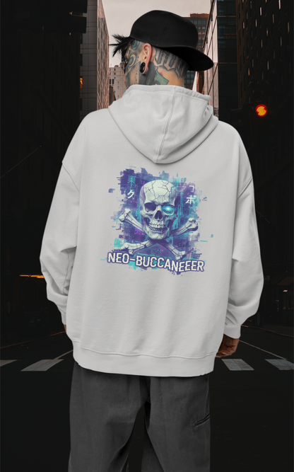 SKULL NEO-BUCCANEEER Streetwear Estampado en la espalda - Sudadera con capucha unisex extragrande orgánica Slammer para adultos SH - Sudadera con capucha unisex extragrande orgánica 2.0