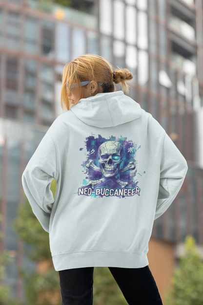 SKULL NEO-BUCCANEEER Streetwear Estampado en la espalda - Sudadera con capucha unisex extragrande orgánica Slammer para adultos SH - Sudadera con capucha unisex extragrande orgánica 2.0