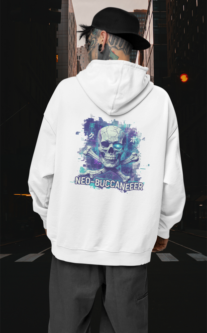 SKULL NEO-BUCCANEEER Streetwear Estampado en la espalda - Sudadera con capucha unisex extragrande orgánica Slammer para adultos SH - Sudadera con capucha unisex extragrande orgánica 2.0