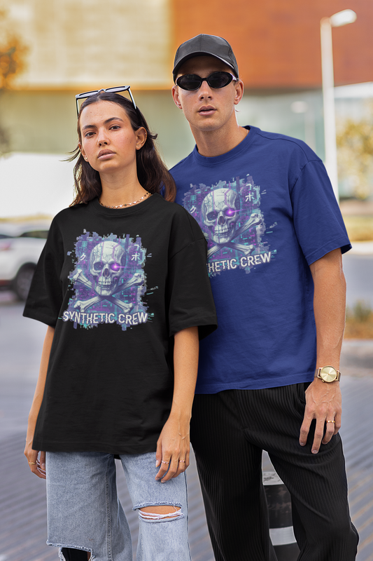SKULL SYNTHETIC CREW Streetwear Frontprint - Freestyler Bio Oversized Unisex T-Shirt Erwachsenen SH