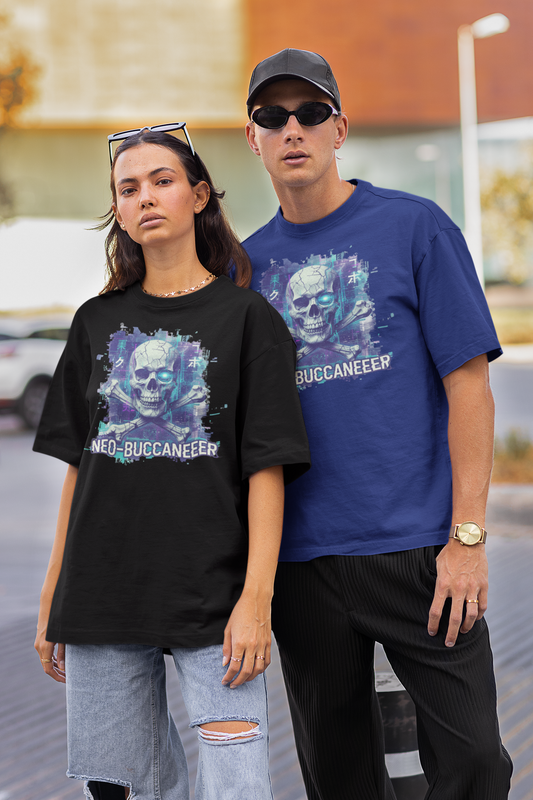 SKUL NEO-BUCANEEER Streetwear Frontprint - Freestyler Bio Oversized Unisex T-Shirt Erwachsenen SH