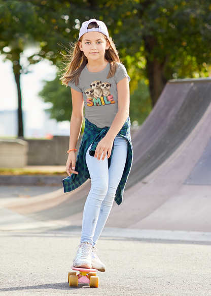 SMILE Erdmännchen - Kinder T-Shirt Kurzarm-Shirt Baumwolle Hochwertig Langlebig - T-Shirt Kids BC SH