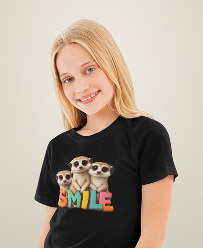 SMILE Erdmännchen - Kinder T-Shirt Kurzarm-Shirt Baumwolle Hochwertig Langlebig - T-Shirt Kids BC SH