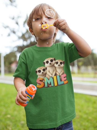 SMILE Erdmännchen - Kinder T-Shirt Kurzarm-Shirt Baumwolle Hochwertig Langlebig - T-Shirt Kids BC SH
