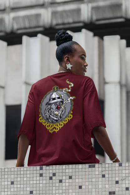 SMOKIE CLOWN Streetwear Backprint - Freestyler Bio Oversized Unisex T-Shirt Erwachsenen SH