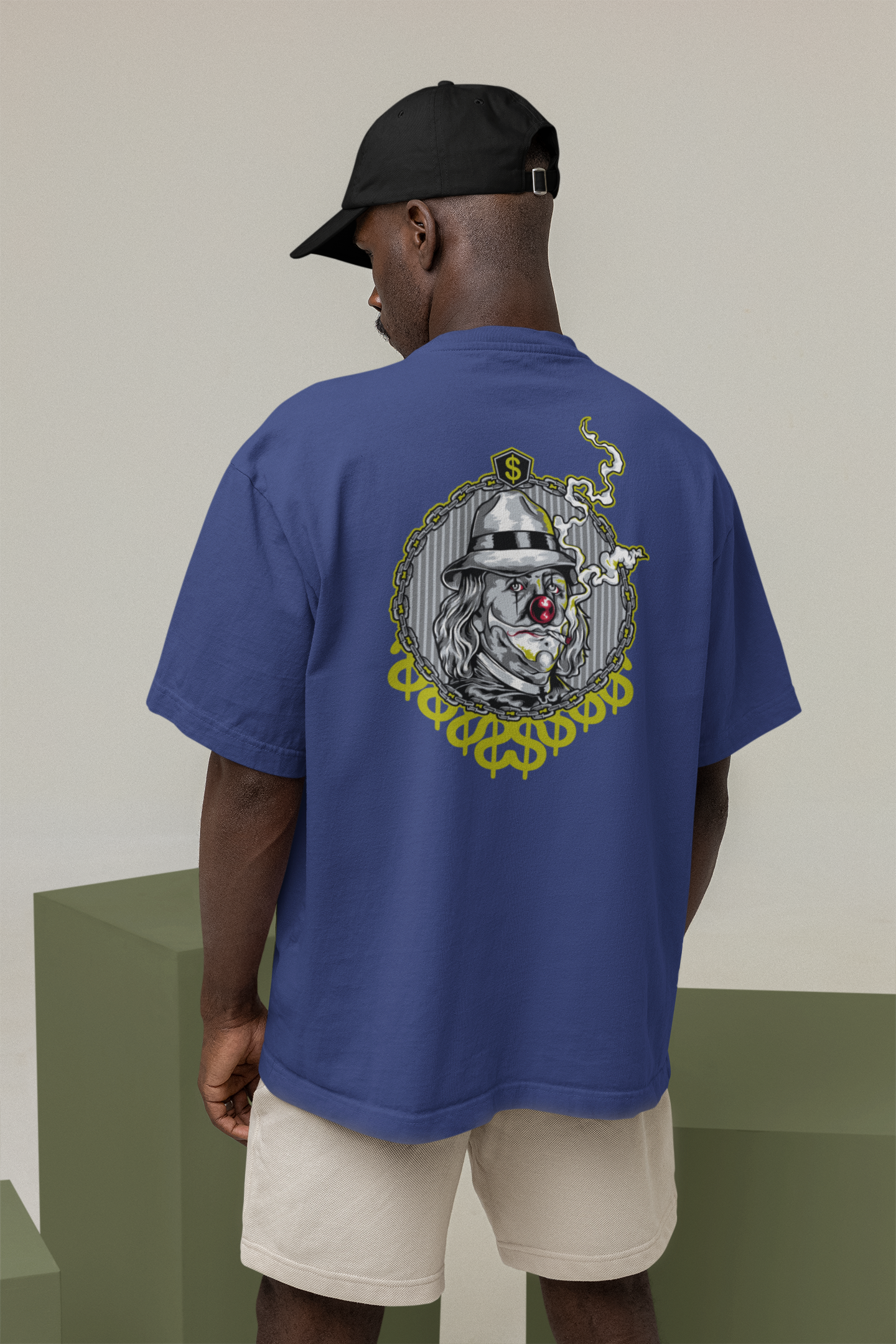 SMOKIE CLOWN Streetwear Backprint - Freestyler Bio Oversized Unisex T-Shirt Erwachsenen SH