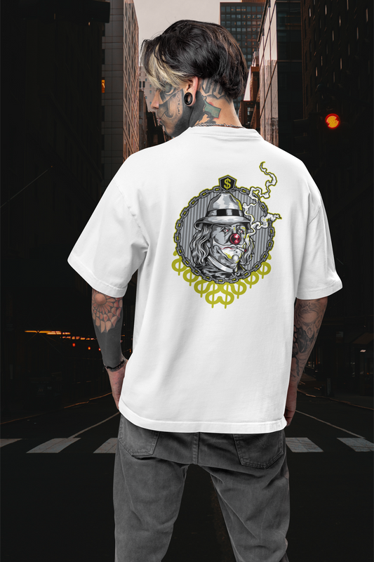 SMOKIE CLOWN Streetwear Backprint - Freestyler Bio Oversized Unisex T-Shirt Erwachsenen SH