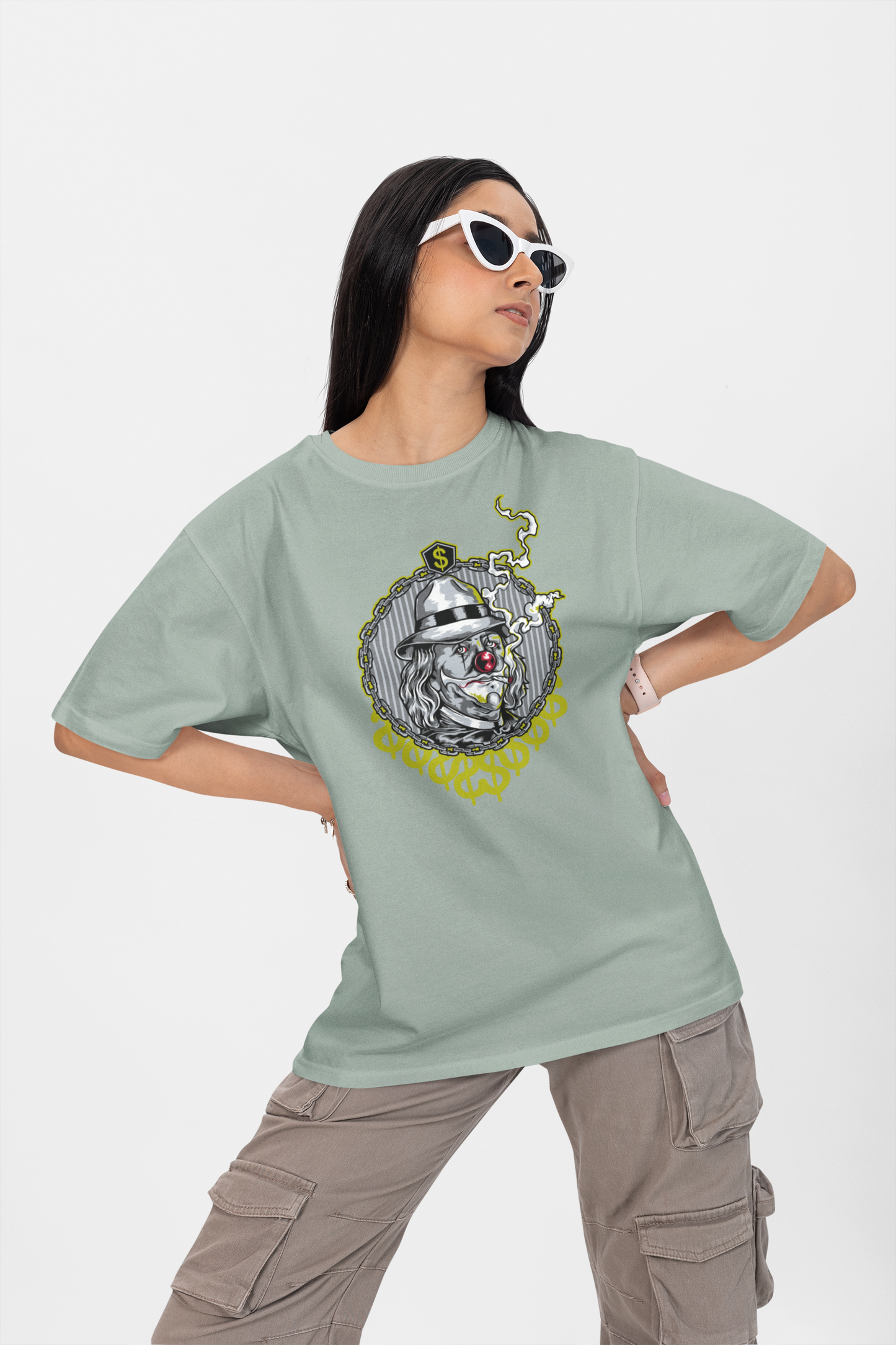 SMOKIE CLOWN Streetwear Frontprint - Freestyler Bio Oversized Unisex T-Shirt Erwachsenen SH