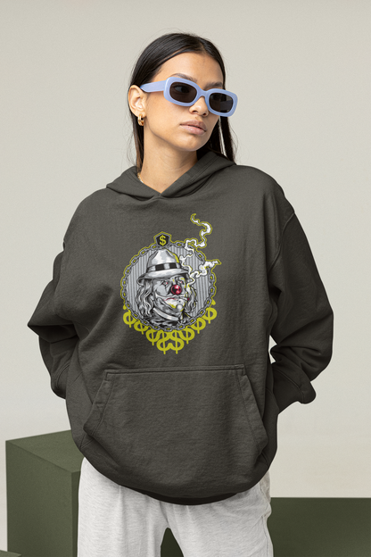 SMOKIE CLOWN Streetwear Estampado Frontal - Sudadera con capucha unisex extragrande orgánica Slammer para adultos SH - Sudadera con capucha unisex extragrande orgánica 2.0