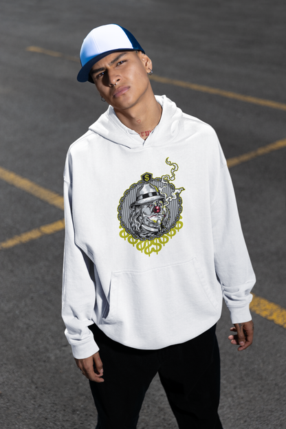 SMOKIE CLOWN Streetwear Estampado Frontal - Sudadera con capucha unisex extragrande orgánica Slammer para adultos SH - Sudadera con capucha unisex extragrande orgánica 2.0