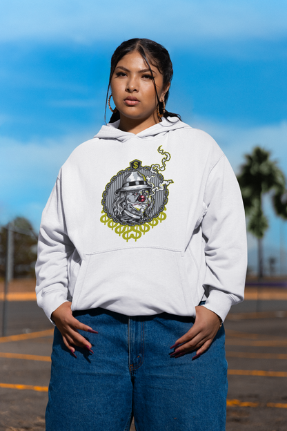SMOKIE CLOWN Streetwear Estampado Frontal - Sudadera con capucha unisex extragrande orgánica Slammer para adultos SH - Sudadera con capucha unisex extragrande orgánica 2.0