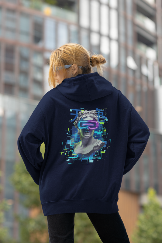 STATUE VIRTUELL BRILLE FUTURE IV Streetwear Backprint - Slammer Bio Oversized Unisex Hoodie Erwachse SH