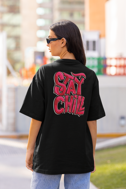 STAY CHILL Streetwear Backprint - Freestyler Bio Oversized Unisex T-Shirt Erwachsenen SH