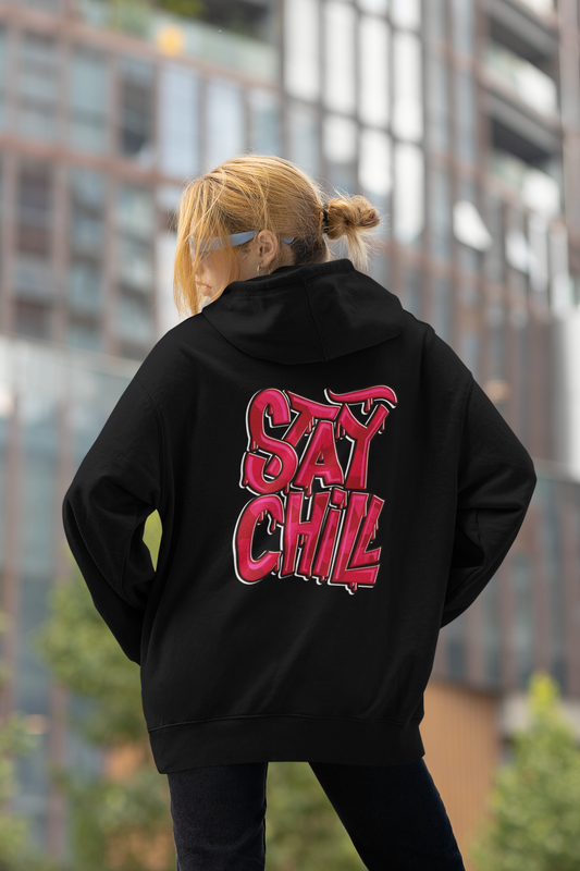 STAY CHILL Streetwear Backprint - Slammer Bio Oversized Unisex Hoodie Erwachsenen SH