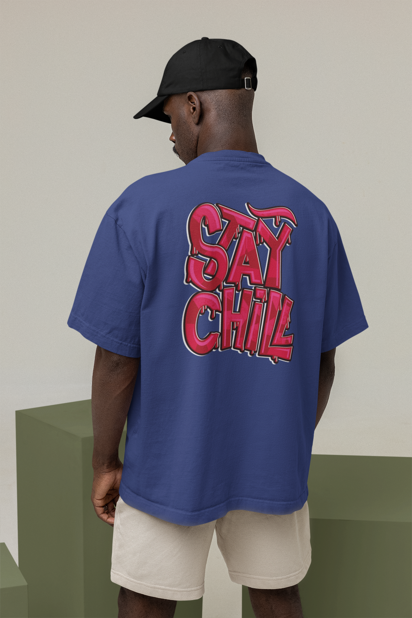 STAY CHILL Streetwear Backprint - Freestyler Bio Oversized Unisex T-Shirt Erwachsenen SH