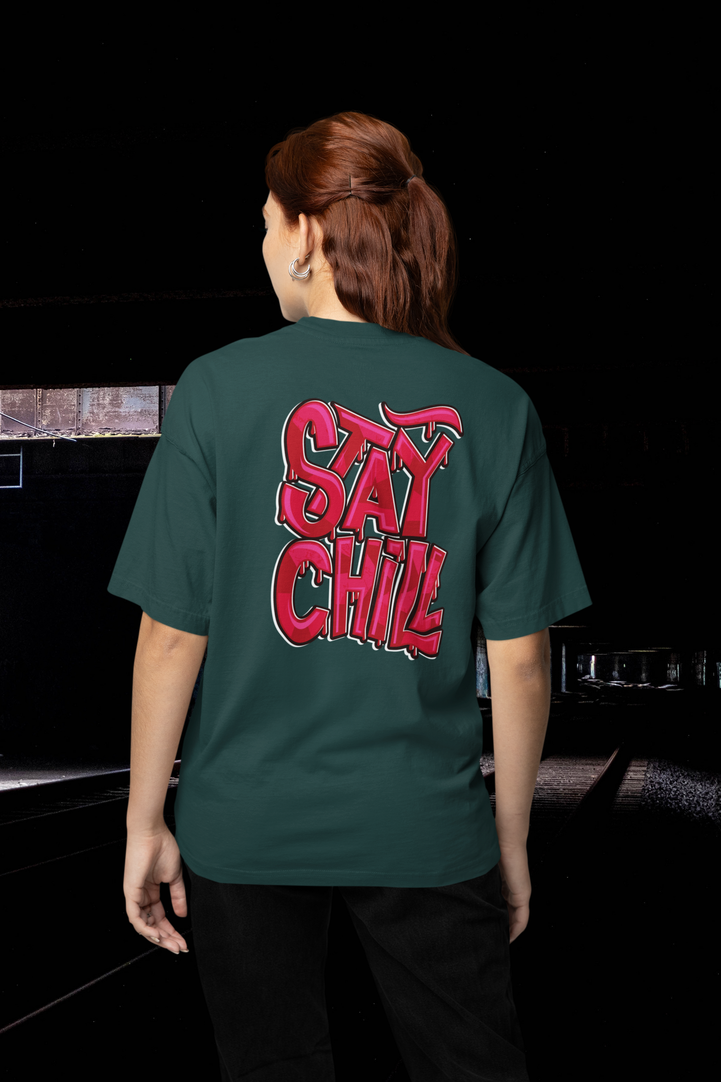 STAY CHILL Streetwear Backprint - Freestyler Bio Oversized Unisex T-Shirt Erwachsenen SH