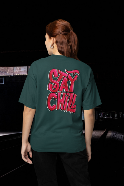 STAY CHILL Streetwear Backprint - Freestyler Bio Oversized Unisex T-Shirt Erwachsenen SH