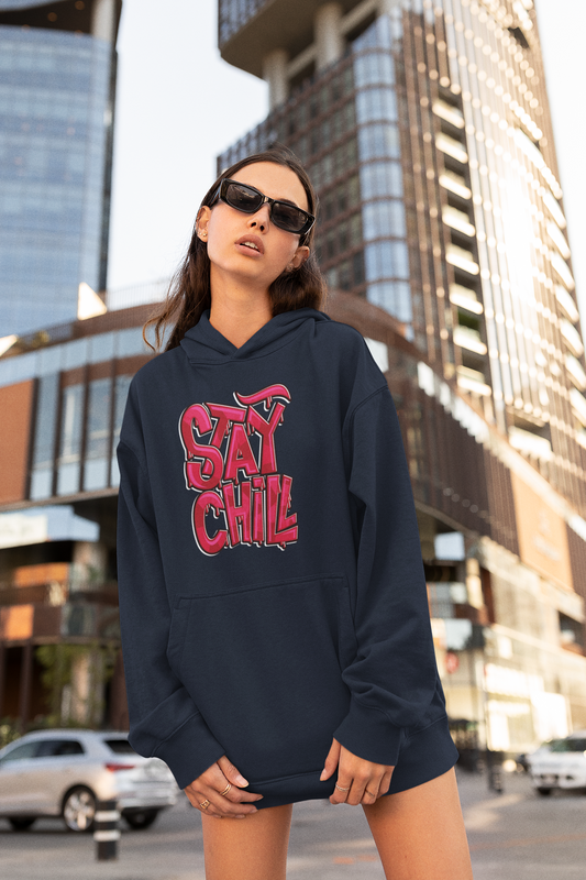 STAY CHILL Streetwear Frontprint - Slammer Bio Oversized Unisex Hoodie Erwachsenen SH