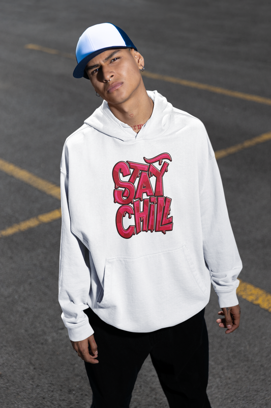 STAY CHILL Streetwear Frontprint - Slammer Bio Oversized Unisex Hoodie Erwachsenen SH