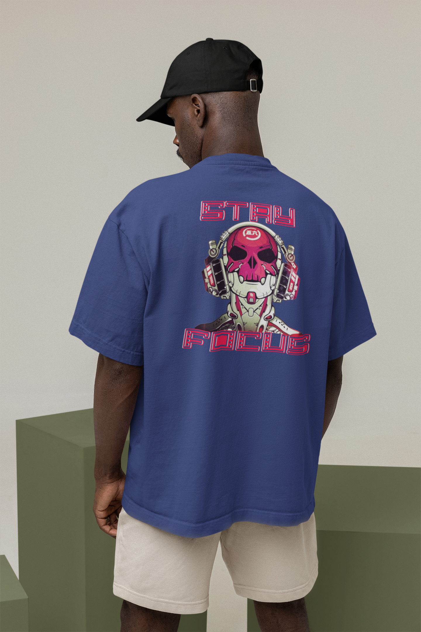 STAY FOCUS Streetwear Backprint - Freestyler Bio Oversized Unisex T-Shirt Erwachsenen SH