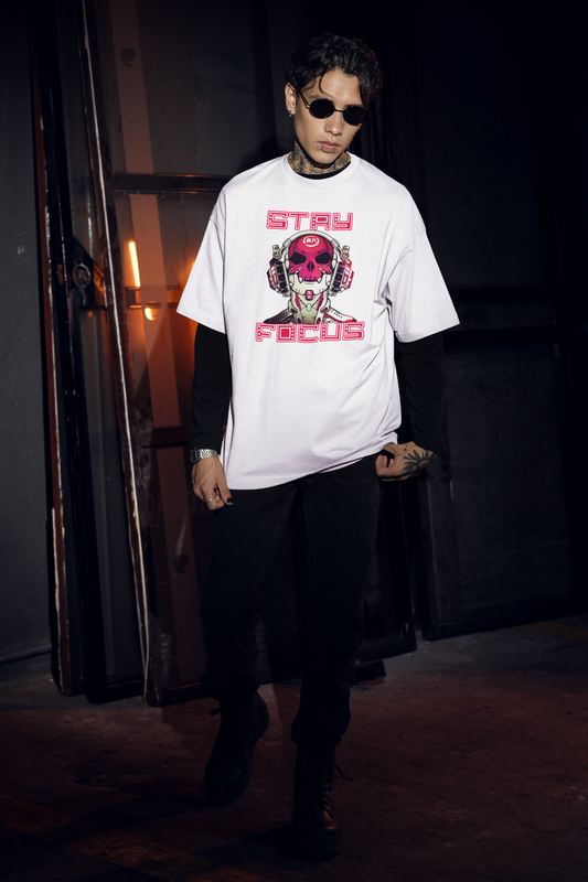 STAY FOCUS Streetwear Frontprint - Freestyler Bio Oversized Unisex T-Shirt Erwachsenen SH