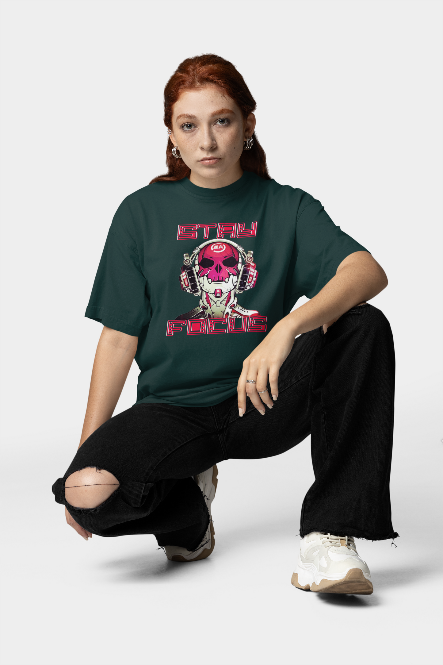 STAY FOCUS Streetwear Frontprint - Freestyler Bio Oversized Unisex T-Shirt Erwachsenen SH