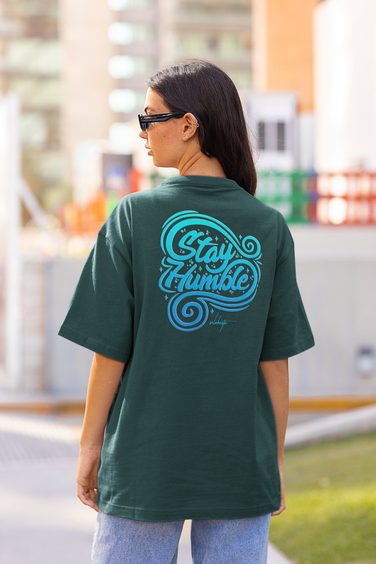 STAY HUMBLE Streetwear Backprint - Freestyler Bio Oversized Unisex T-Shirt Erwachsenen SH